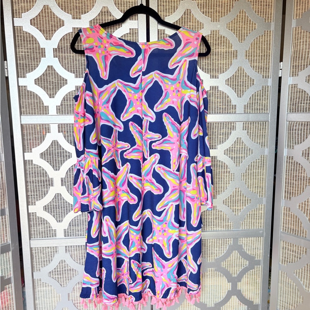 Simply Southern Asymmetrical Starfish Dress - Pink and Blue - Picture 8 of 8